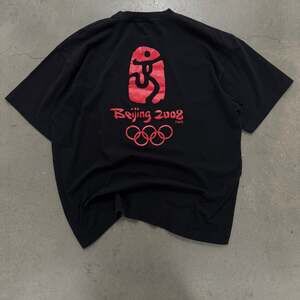 Vintage Beijing 2008 Olympics Graphic T Shirt Black Official Olympic Tee